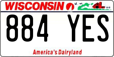 WI license plate 884YES