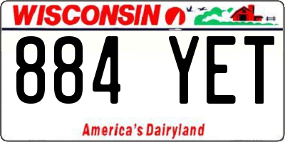 WI license plate 884YET