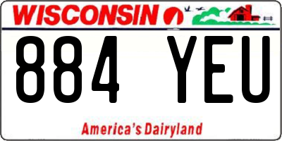 WI license plate 884YEU