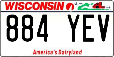WI license plate 884YEV