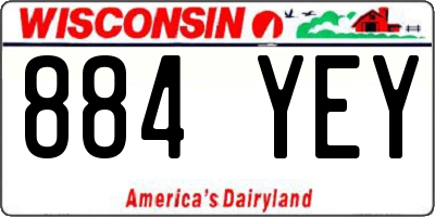 WI license plate 884YEY