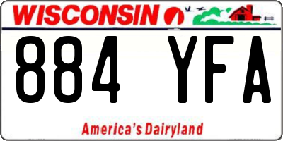 WI license plate 884YFA