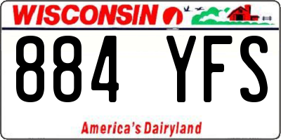 WI license plate 884YFS