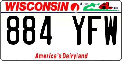 WI license plate 884YFW