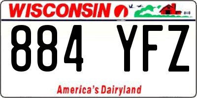 WI license plate 884YFZ