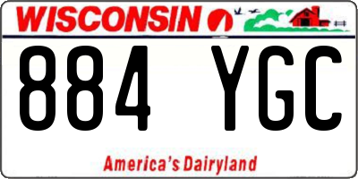 WI license plate 884YGC