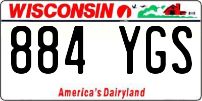 WI license plate 884YGS