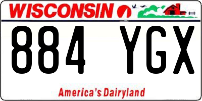 WI license plate 884YGX