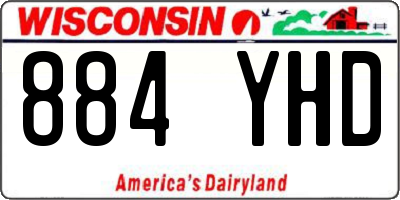 WI license plate 884YHD