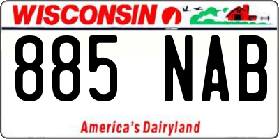 WI license plate 885NAB