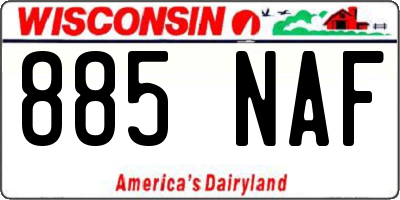 WI license plate 885NAF