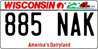 WI license plate 885NAK