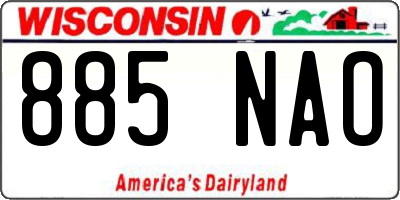 WI license plate 885NAO