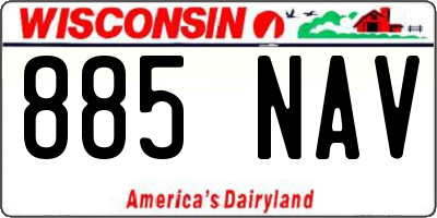 WI license plate 885NAV
