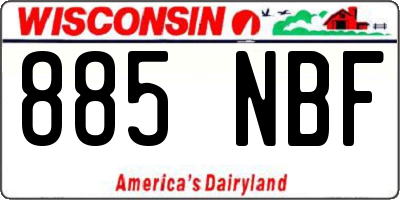 WI license plate 885NBF