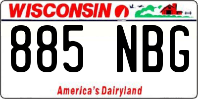WI license plate 885NBG
