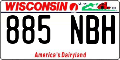 WI license plate 885NBH