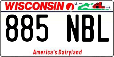 WI license plate 885NBL