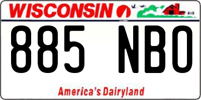 WI license plate 885NBO