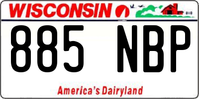 WI license plate 885NBP