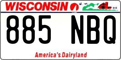 WI license plate 885NBQ