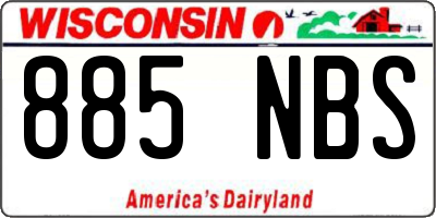 WI license plate 885NBS