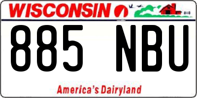 WI license plate 885NBU