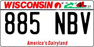 WI license plate 885NBV