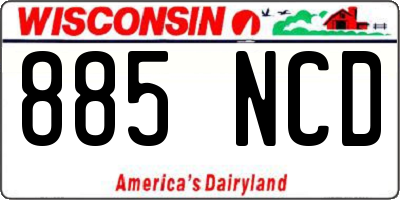 WI license plate 885NCD