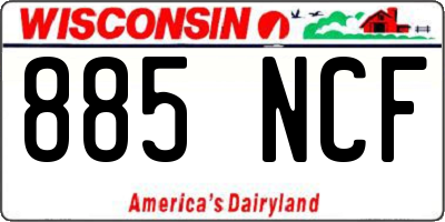 WI license plate 885NCF