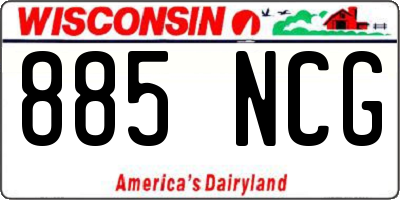 WI license plate 885NCG