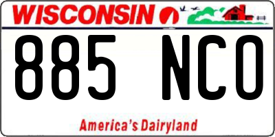 WI license plate 885NCO
