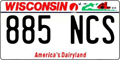 WI license plate 885NCS