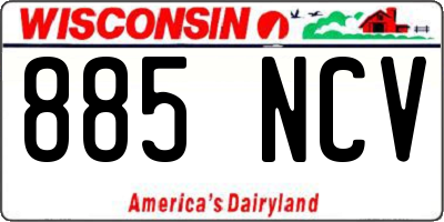 WI license plate 885NCV