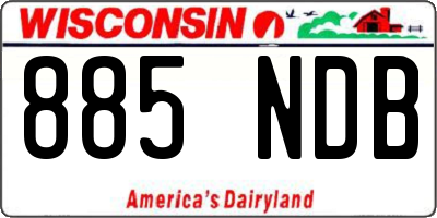 WI license plate 885NDB