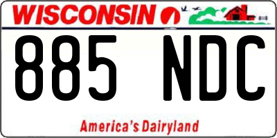 WI license plate 885NDC