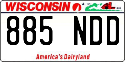 WI license plate 885NDD