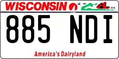 WI license plate 885NDI