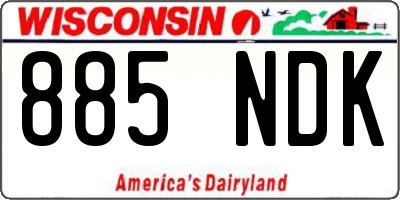 WI license plate 885NDK