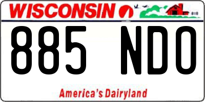 WI license plate 885NDO