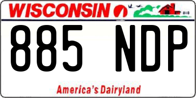 WI license plate 885NDP