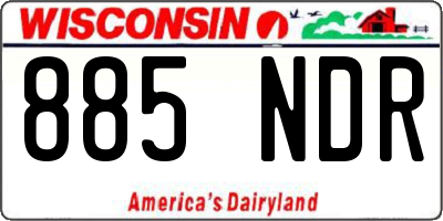 WI license plate 885NDR
