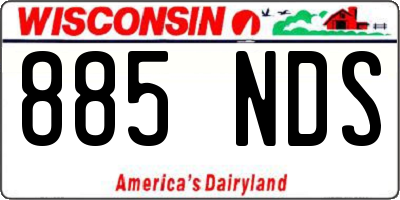 WI license plate 885NDS