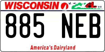 WI license plate 885NEB