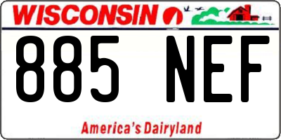 WI license plate 885NEF