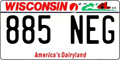 WI license plate 885NEG