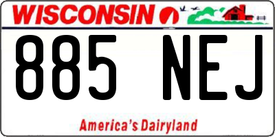 WI license plate 885NEJ