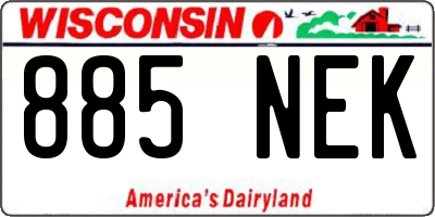 WI license plate 885NEK