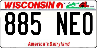 WI license plate 885NEO