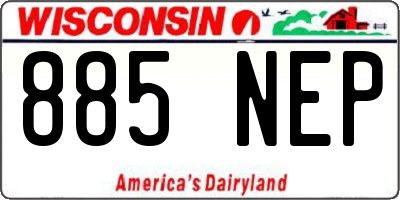 WI license plate 885NEP